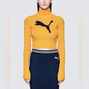 ***SOLD OUT*** Fenty x Puma Mustard Cropped Turtle Neck Knit Top